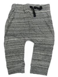 Sivo-čierno-biele melírované pruhované tepláky George