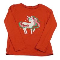 Červené tričko s jednorožcom