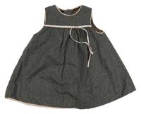 Sivo-svetloružové šaty s mašlou