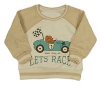 Béžová mikina s autom a nápismi Dunnes