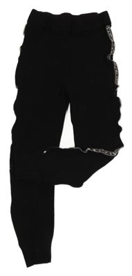 Čierne pletené tepláky s trblietavymi pruhmi Primark