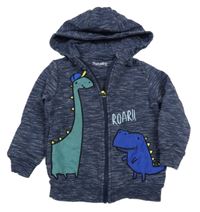 Tmavomodrá melírovaná mikina s diny a kapucňou Nutmeg