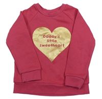 Fuchsiová mikina so srdcem a nápisom Primark