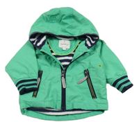 Zelená šusťáková lehce zateplená bunda s kapucí Jasper Conran