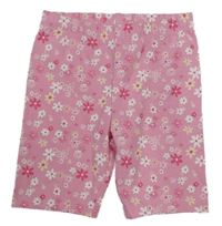 Růžové květované elastické kraťasy Topolino
