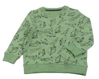 Zelená mikina s bagrami Nutmeg