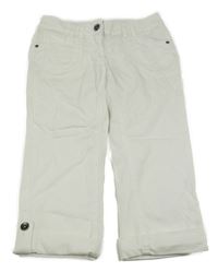 Biele capri plátenné nohavice C&A