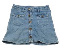 Svetlomodrá rifľová prepínaci sukňa Esprit