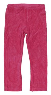 Fuchsiové rebrované zamatové tregíny Jojo Maman Bébé