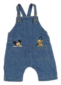 Modré laclové lehké riflové kraťasy s Mickeym a Plutem H&M
