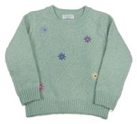 Svetlomodrý kvetovaný sveter Primark