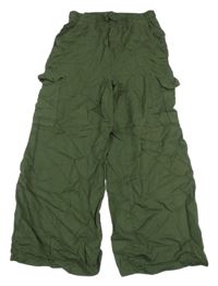 Khaki lehké široké cargo kalhoty C&A