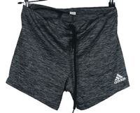 Dámske čierno-sivé melírované športové kraťasy Adidas