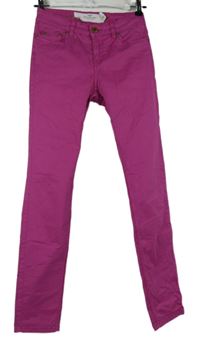 Dámské fuchsiové skinny rifle H&M