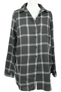 Dámská tmavošedo-bílá kostkovaná halenková tunika Primark 