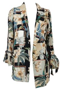 Dámský pudrovo-černo-barevný květovaný sakový cardigán River Island 