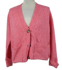 Dámský růžový propínací crop svetr M&S