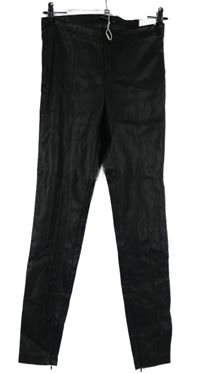 Nové - Dámské černé koženkové tregíny Zara 