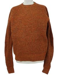 Pánský cihlovo-béžový melírovaný svetr M&S