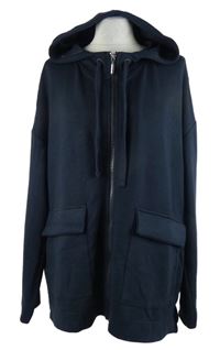 Dámska tmavomodrá prepínaci mikina s kapucňou Tom Tailor