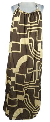 Nové - Dámské hnědo-béžové vzorované midi šaty Next 