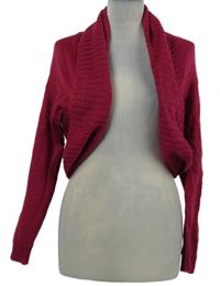 Dámske tmavoružové svetrové bolerko H&M