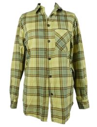 Dámska žlto-zeleno-hnedá kockovaná blúzka