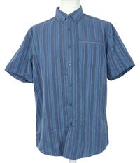 Pánska tmavomodro-modrá prúžkovaná košeľa Bhs