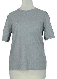 Dámske sivé tričko s nápisem z kamínků Juicy Couture