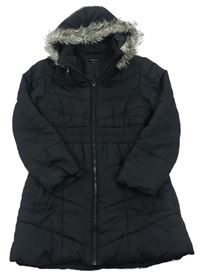 Čierny šušťákový zimný kabát s kapucňou Debenhams
