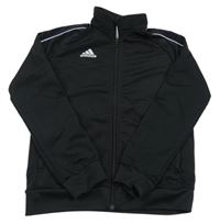 Černá sportovní propínací mikina s logem  Adidas