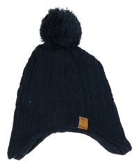 Tmavomodrá čepice s nášivkou a bambulí Dopodopo