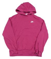Fuchsiová mikina s logem a kapucí Nike