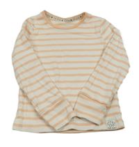 Bílo-lososové pruhované žebrované triko George