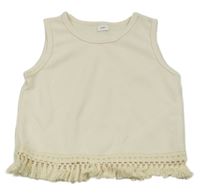 Smotanový top s ozdobným lemem