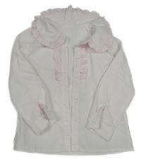 Ružovo-biela košeľa s kanýry Shein