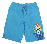 Svetlomodré šušťákové plážové kraťasy s príšerkami Palomino