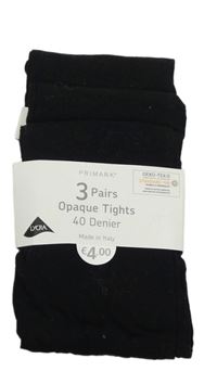 Nové - 3 x černé punčocháče Primark