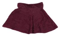 Vínová chlpatá sukňa H&M