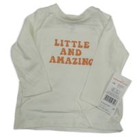 Nové - Krémové tričko s nápisom F&F