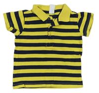 Žluto-tmavomodré pruhované polo tričko C&A