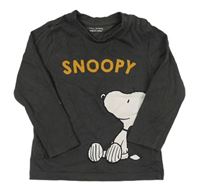 Tmavosivé tričko so Snoopym