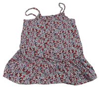 Čierno-bielo-červené kvetované šaty Primark