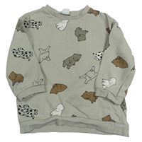 Svetlohnedá mikina s medvedíkmi H&M