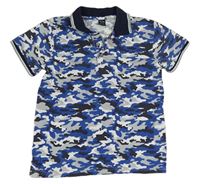 Modro-šedo-bílé army polo tričko Y.F.K.