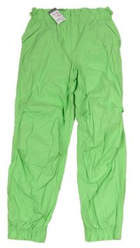 Světlezelené plátěné cuff kalhoty Primark