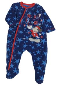 Tmavomodrý fleecový overal s Mickeym Disney