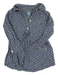 Modrá lehká riflová puntíkatá šatová tunika GAP