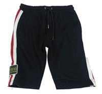 Čierne teplákové kraťasy s pruhem Gucci