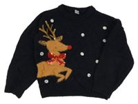 Čierny sveter so sobom a bambulemi Tu